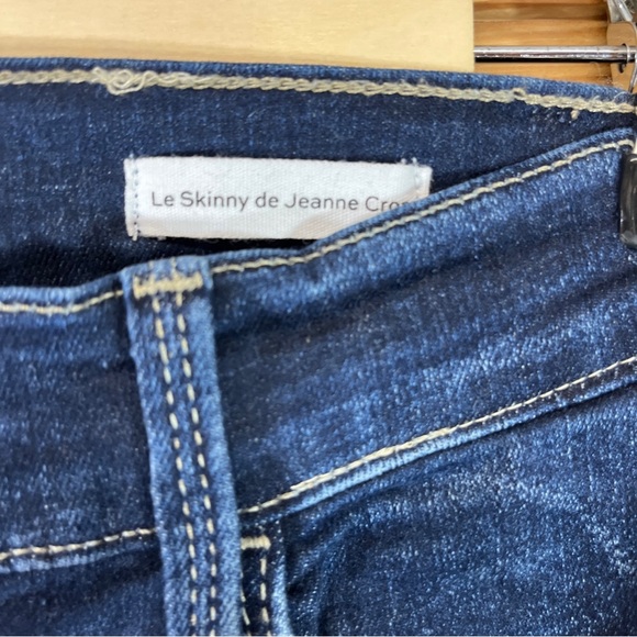 Frame Denim 27 Le Skinny de Jeanne Crop Dark Wash Stretch Denim - Picture 6 of 14